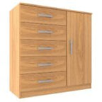 Cômoda 5 Gavetas 1 Porta Zurique Evidência Móveis