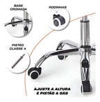 Kit 2 Cadeira De Escritório Giratória Preta Com Rodinhas Cor Preto