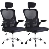 Kit 2 Cadeira De Escritório Giratória Preta Com Rodinhas Cor Preto